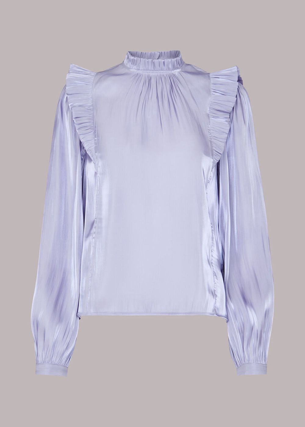 Whistles Diana Iridescent Frill Top Purple | US-75693KBIU