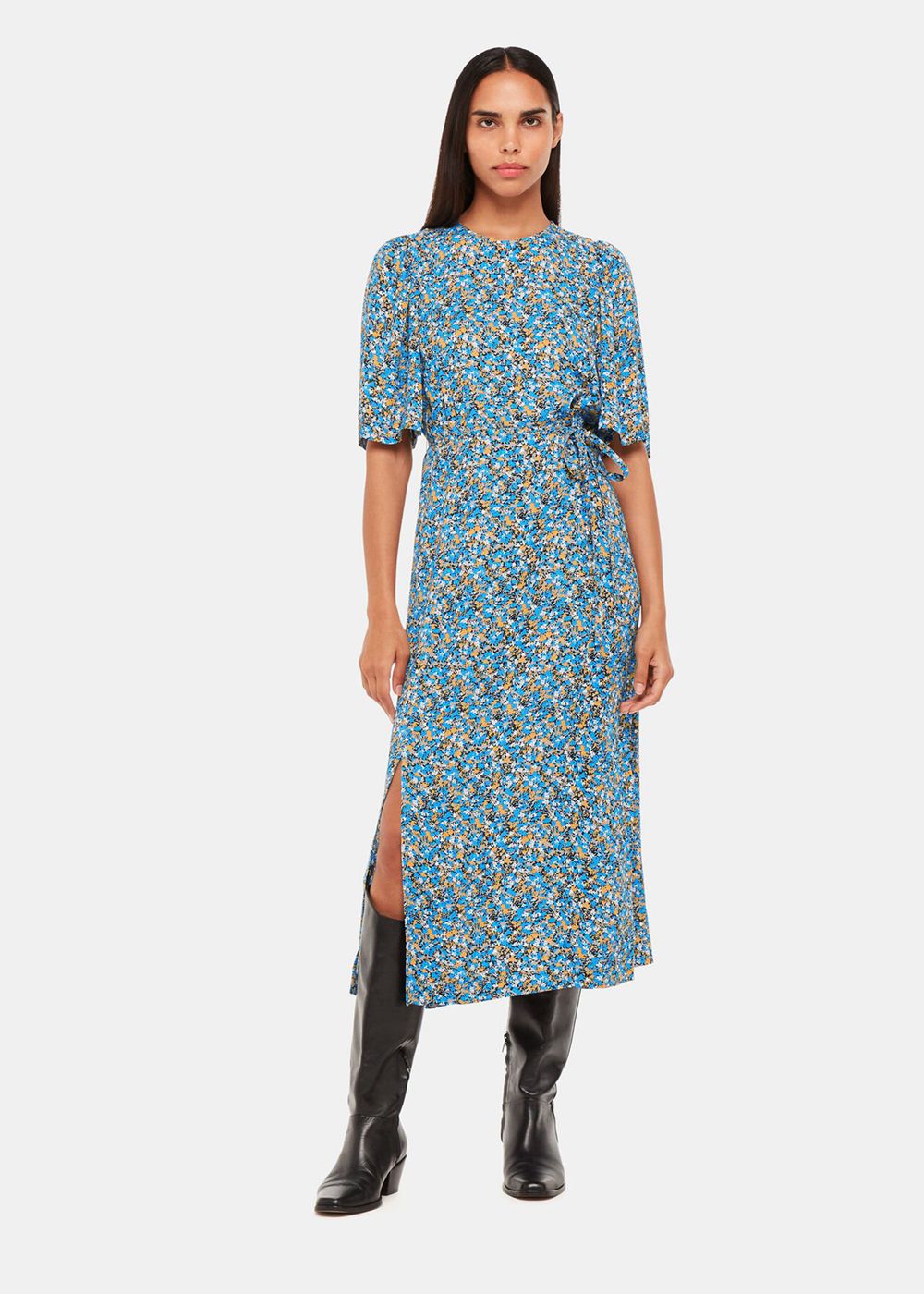 Whistles Ditsy Bouquet Midi Dress Multicolor | US-84916SZAX