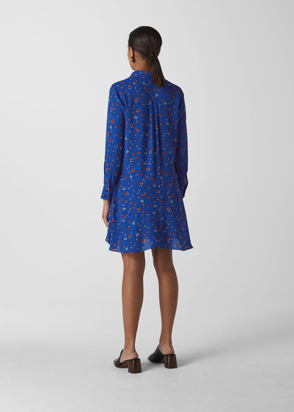 Whistles Ditsy Floral Print Shirt Dress Blue / Multicolor | US-48953JDIO