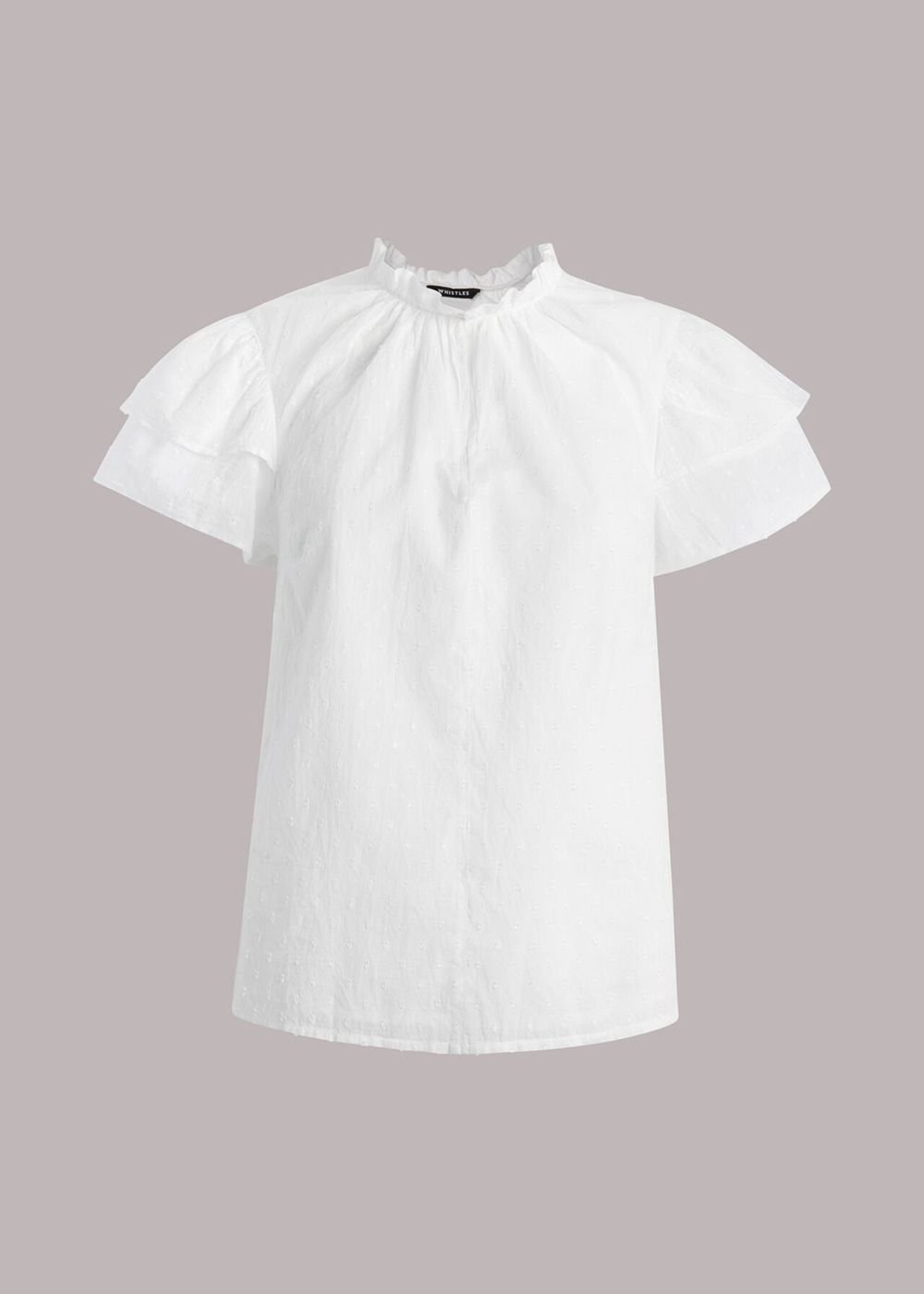 Whistles Dobby Cotton Blouse White | US-62893RBPX