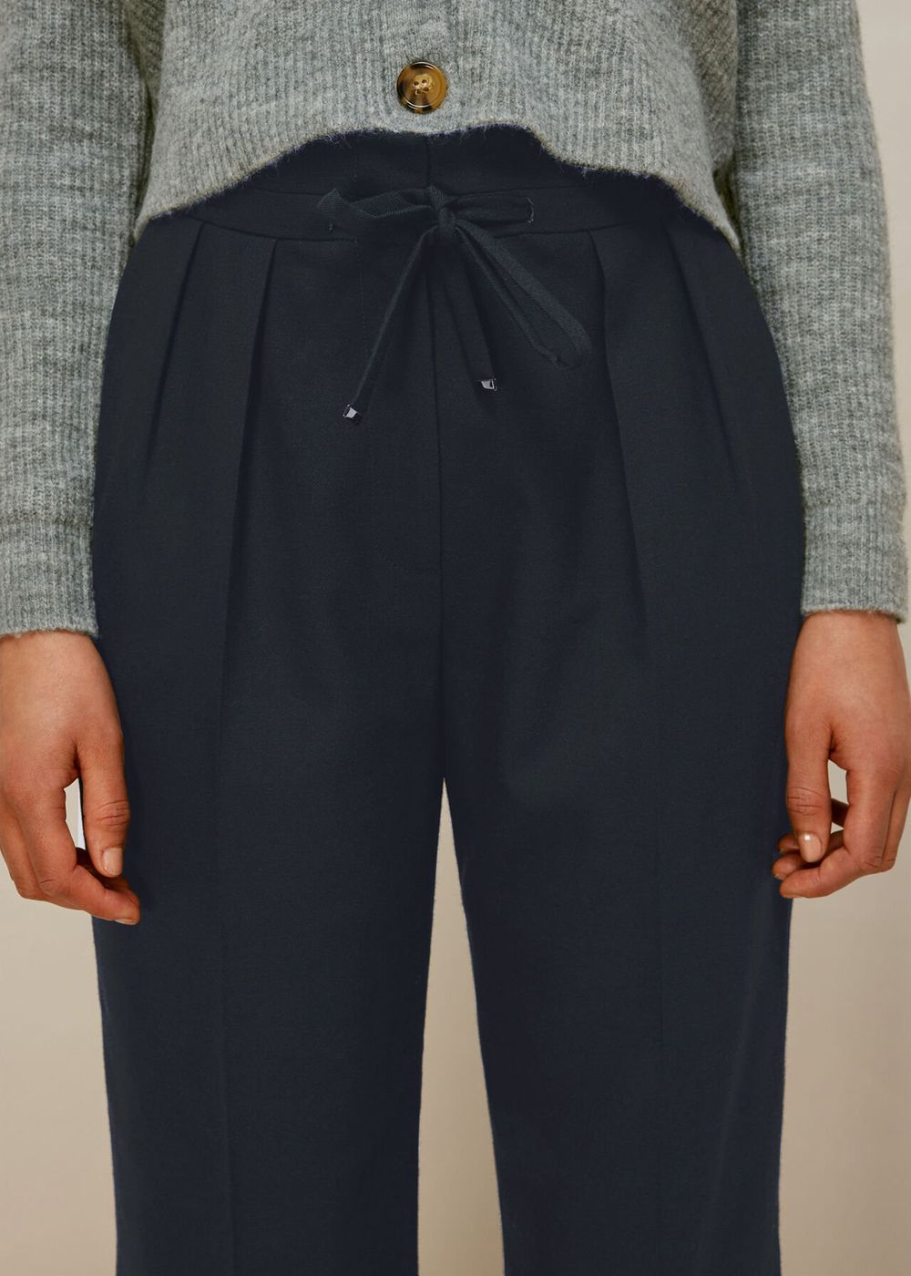 Whistles Drawstring Tapered Pants Navy | US-70923GHAE