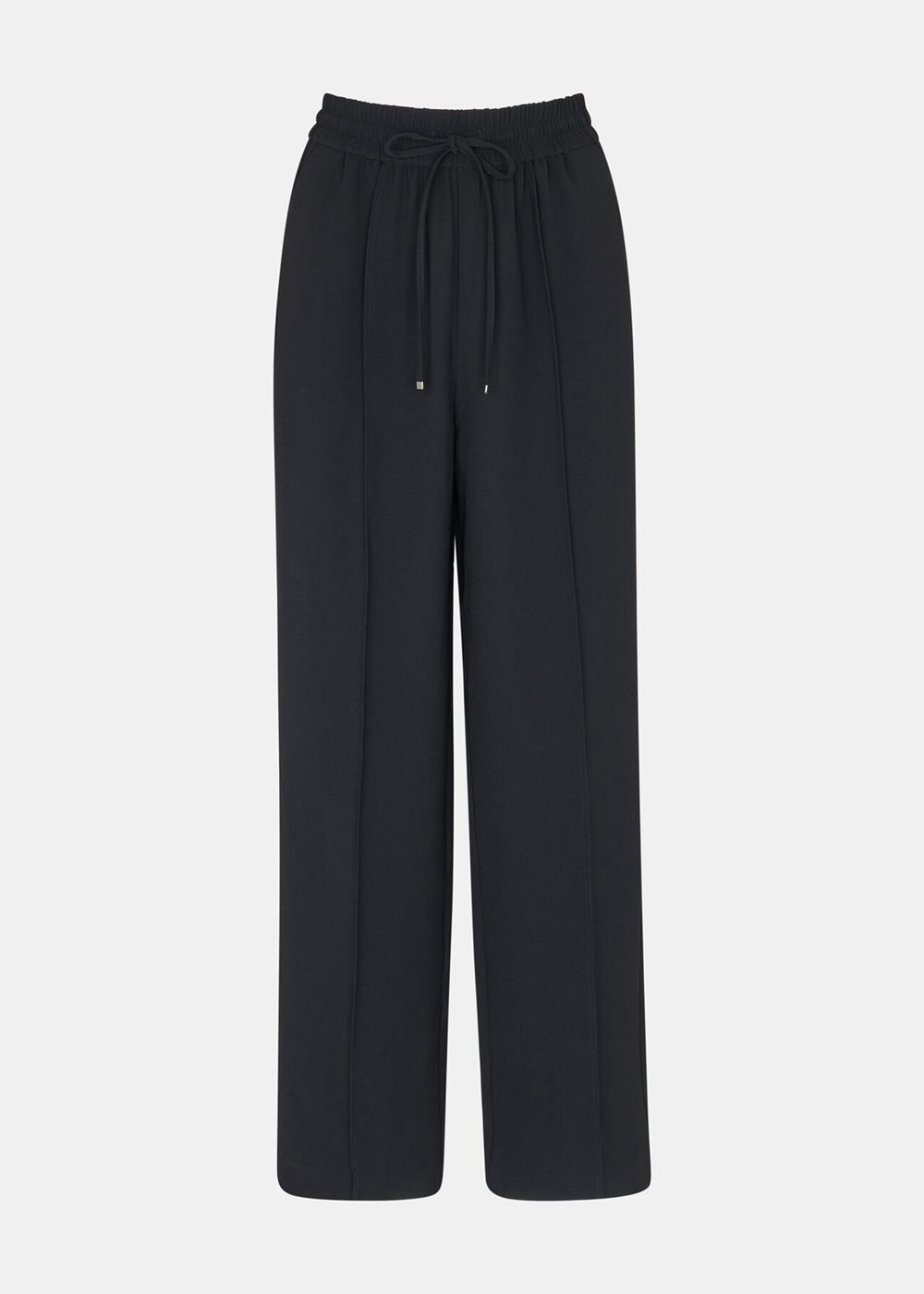 Whistles Drawstring Waist Crepe Pants Black | US-37219JYPV