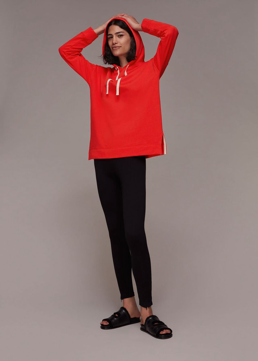 Whistles Easy Basic Hoodie Red | US-19072NLEW