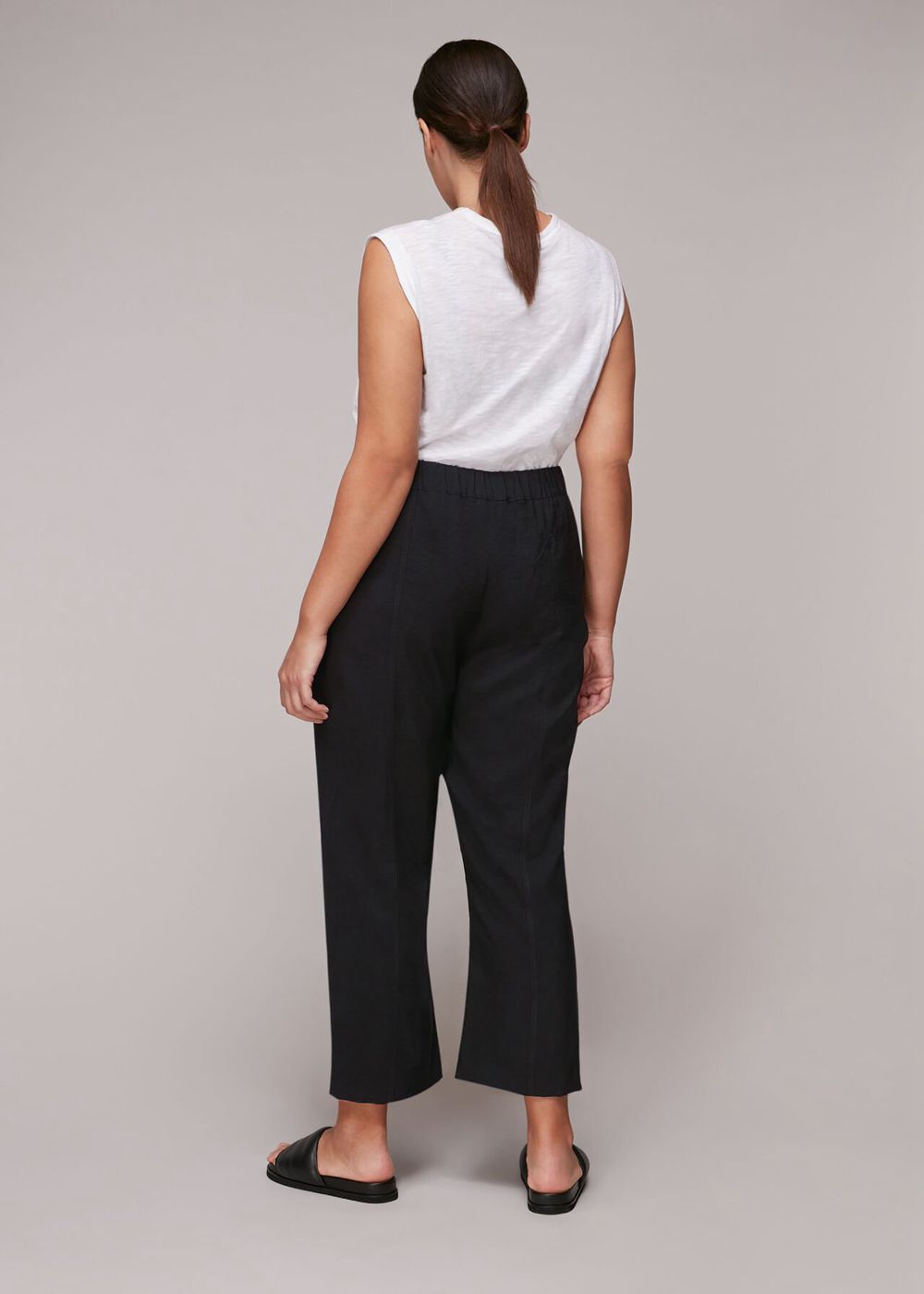 Whistles Easy Casual Pants Black | US-68371PHSI