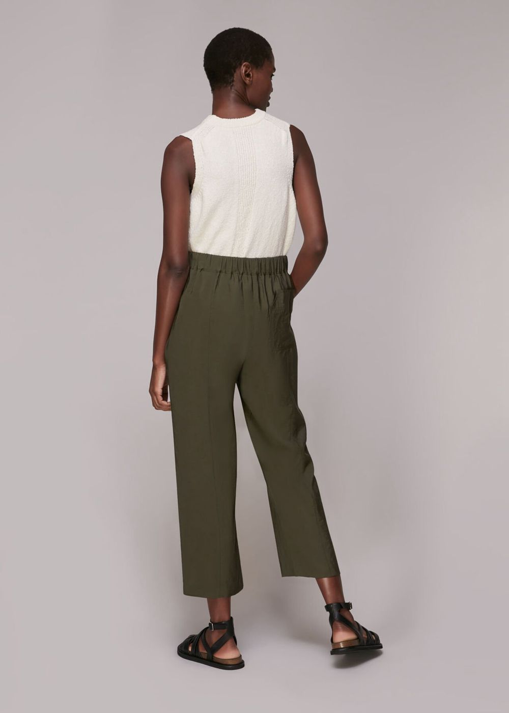 Whistles Easy Casual Pants Khaki | US-87150HESO