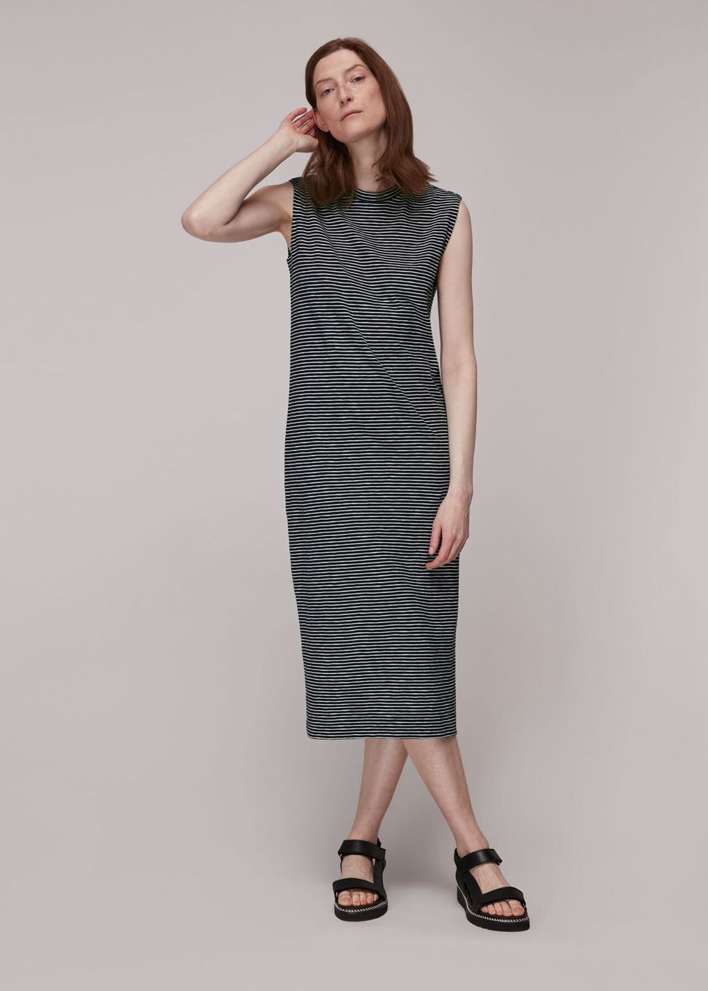 Whistles Easy Minimal Stripe Dress Blue / Multicolor | US-80297GSAY