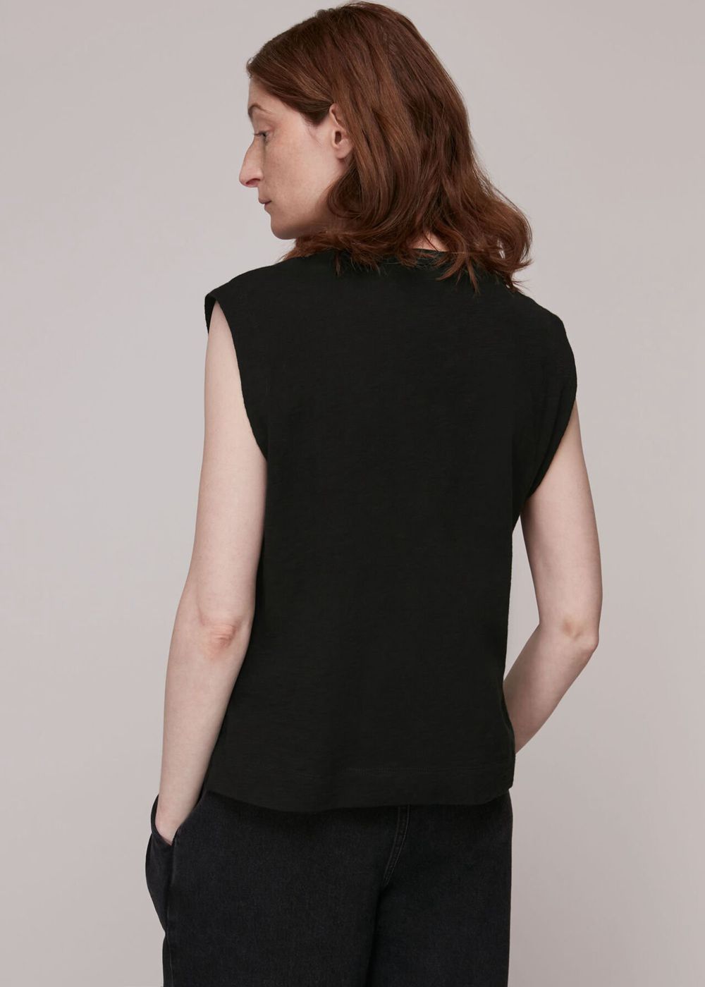 Whistles Easy Muscle Vest Top Black | US-23401VGCZ