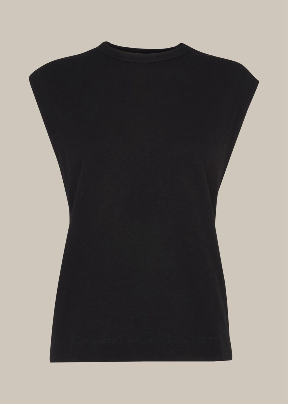 Whistles Easy Muscle Vest Top Black | US-81549MZQG