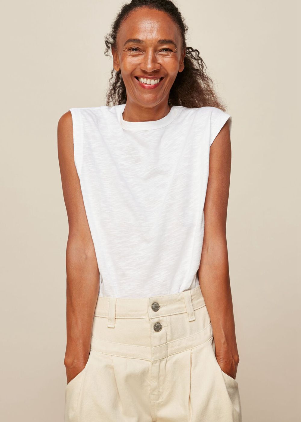 Whistles Easy Muscle Vest Top White | US-82476MKRB