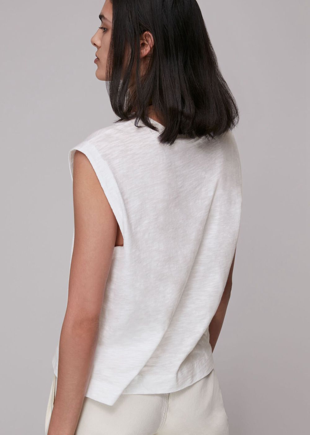 Whistles Easy Muscle Vest Top White | US-84629ISGZ