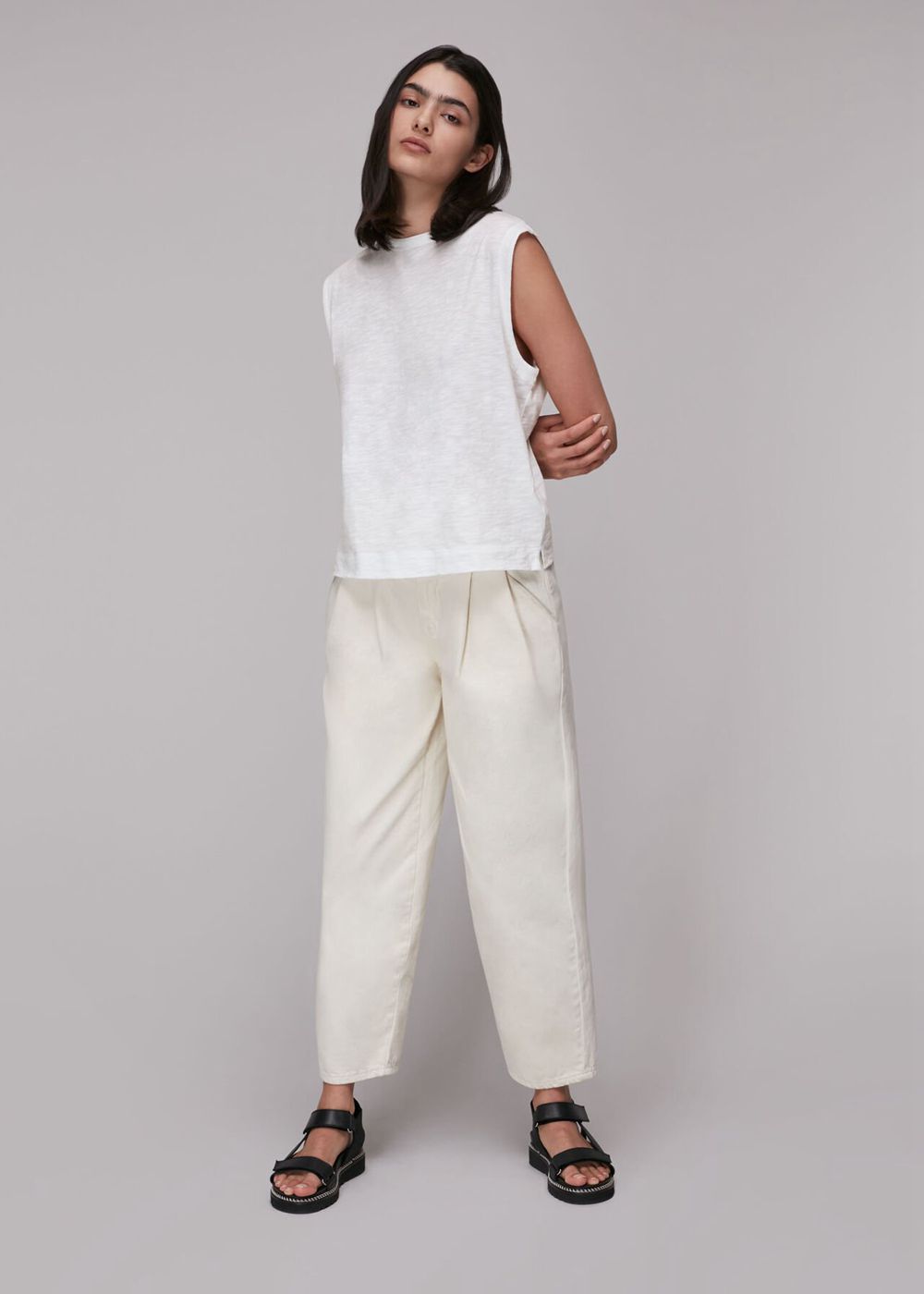 Whistles Easy Muscle Vest Top White | US-84629ISGZ