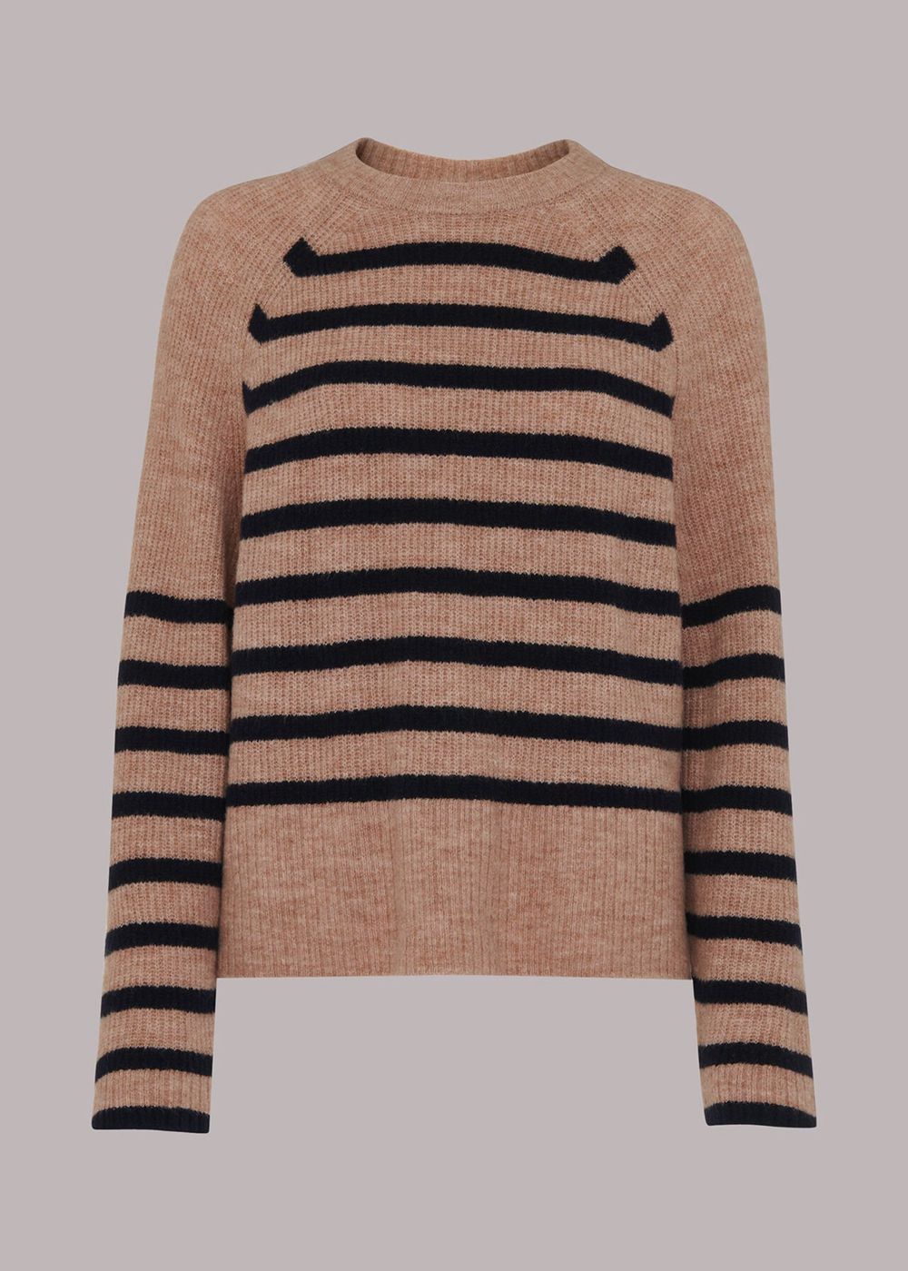 Whistles Eden Stripe Ribbed Jumpers Navy / Multicolor | US-50423ZCKV