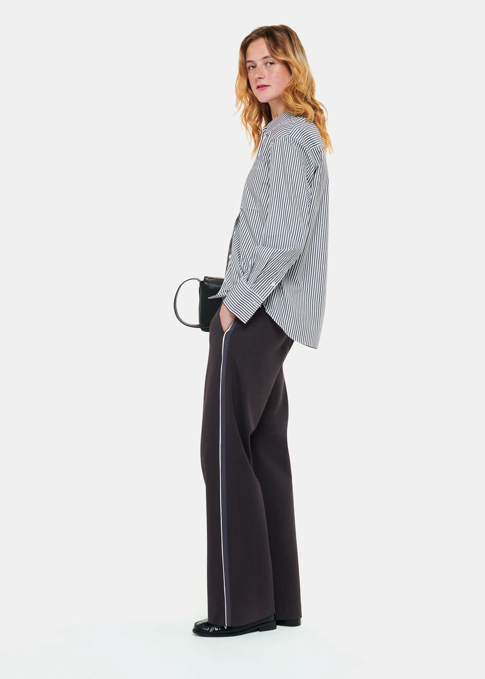 Whistles Edie Side Stripe Ponte Pants Black / Multicolor | US-14986NFDG