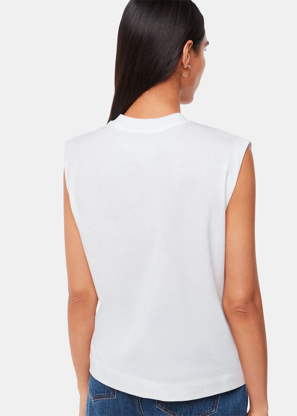 Whistles Edie Sleeveless Vest White | US-43280FVQK