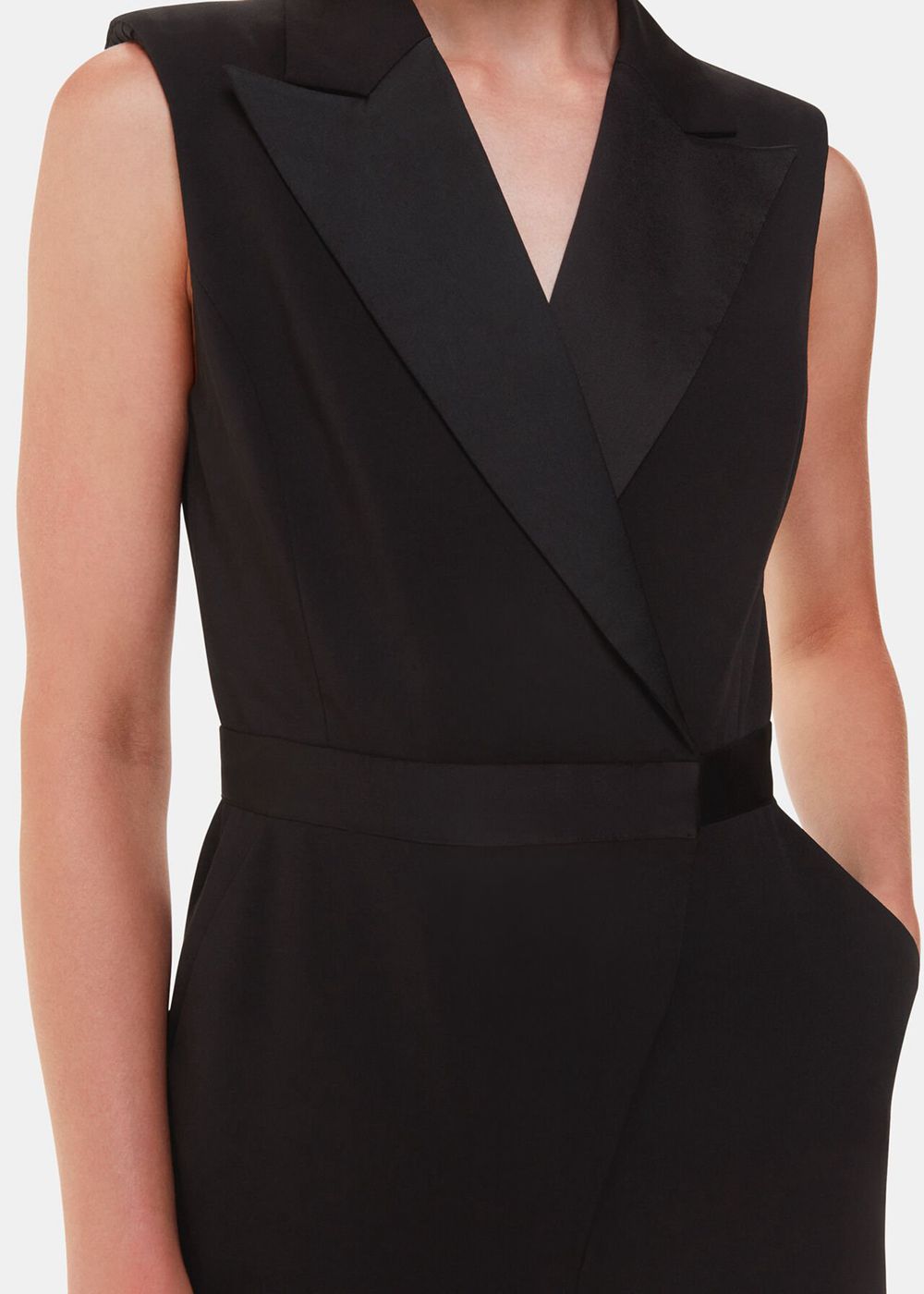 Whistles Edie Tuxedo Jumpsuit Black | US-76412OQCV