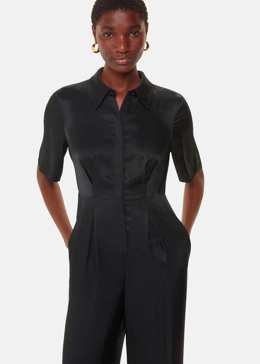 Whistles Edina Jumpsuit Black | US-21069SVMT