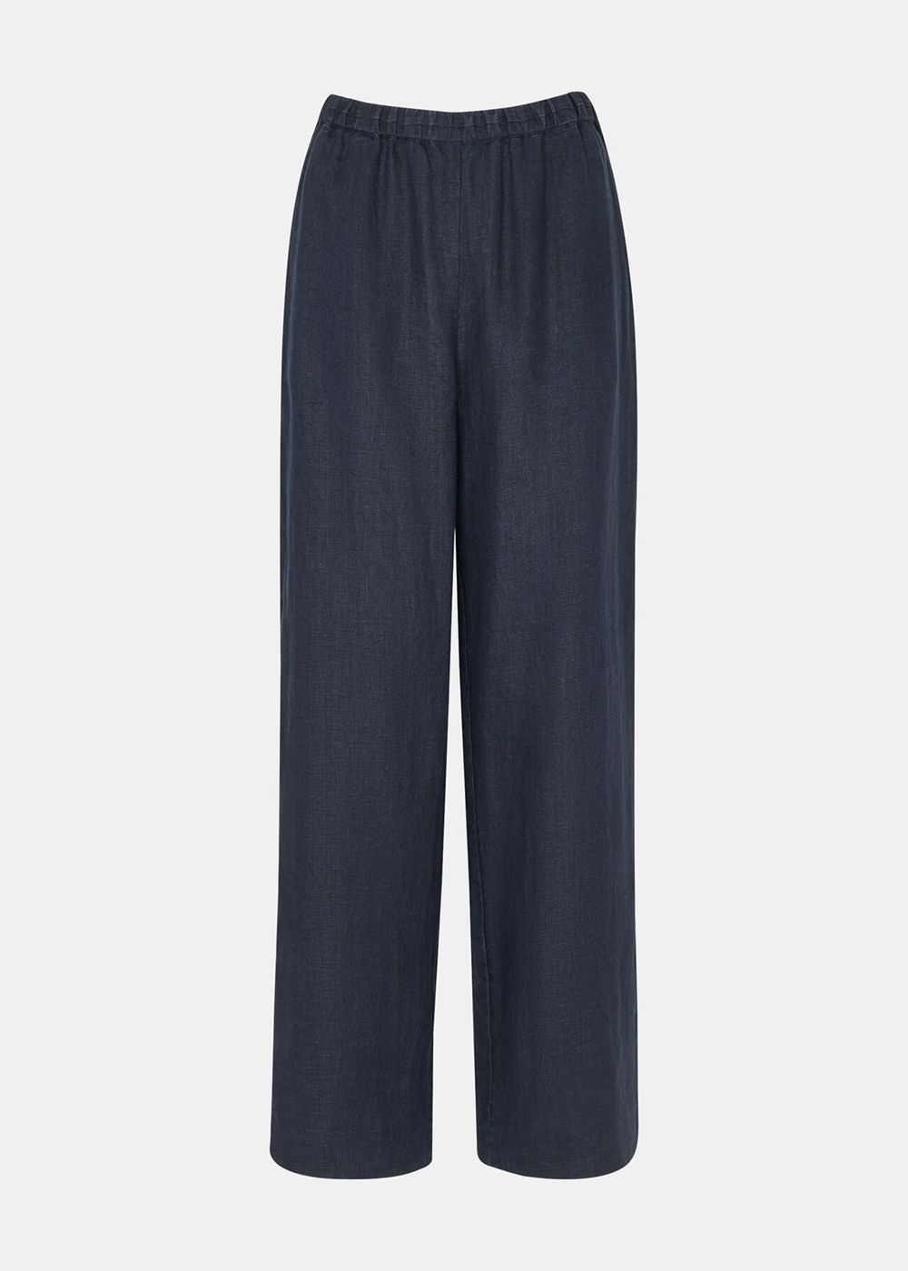 Whistles Elasticated Linen Pants Navy | US-26570DEBG