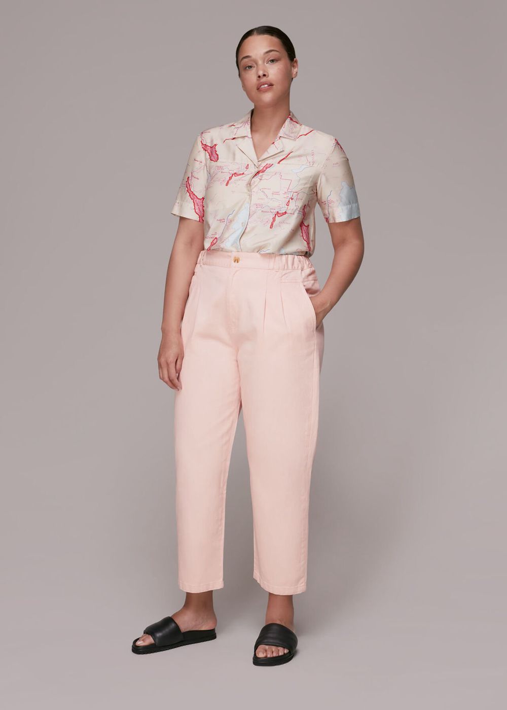 Whistles Elasticated Waist Pants Pink | US-47519HMYF