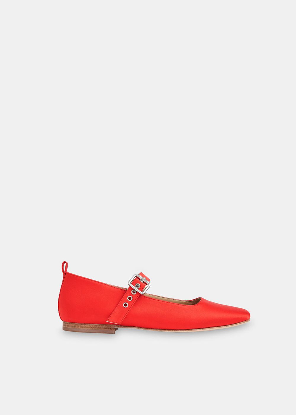 Whistles Elba Satin Ballet Flat Shoes Red | US-76851CXRT