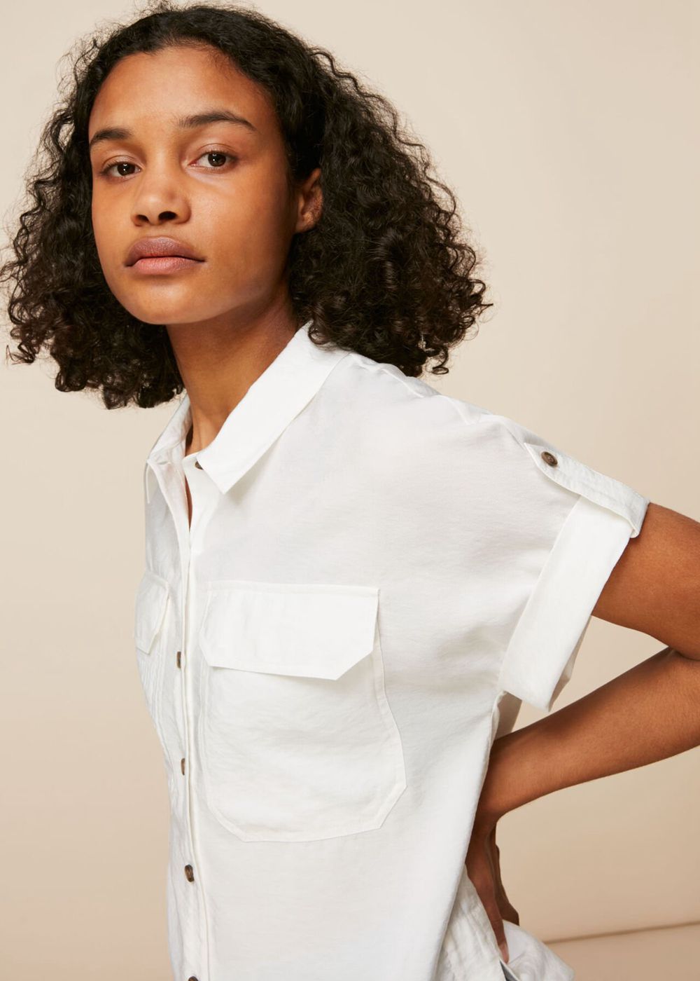 Whistles Elena Pocket Detail Shirts White | US-37589OHAZ