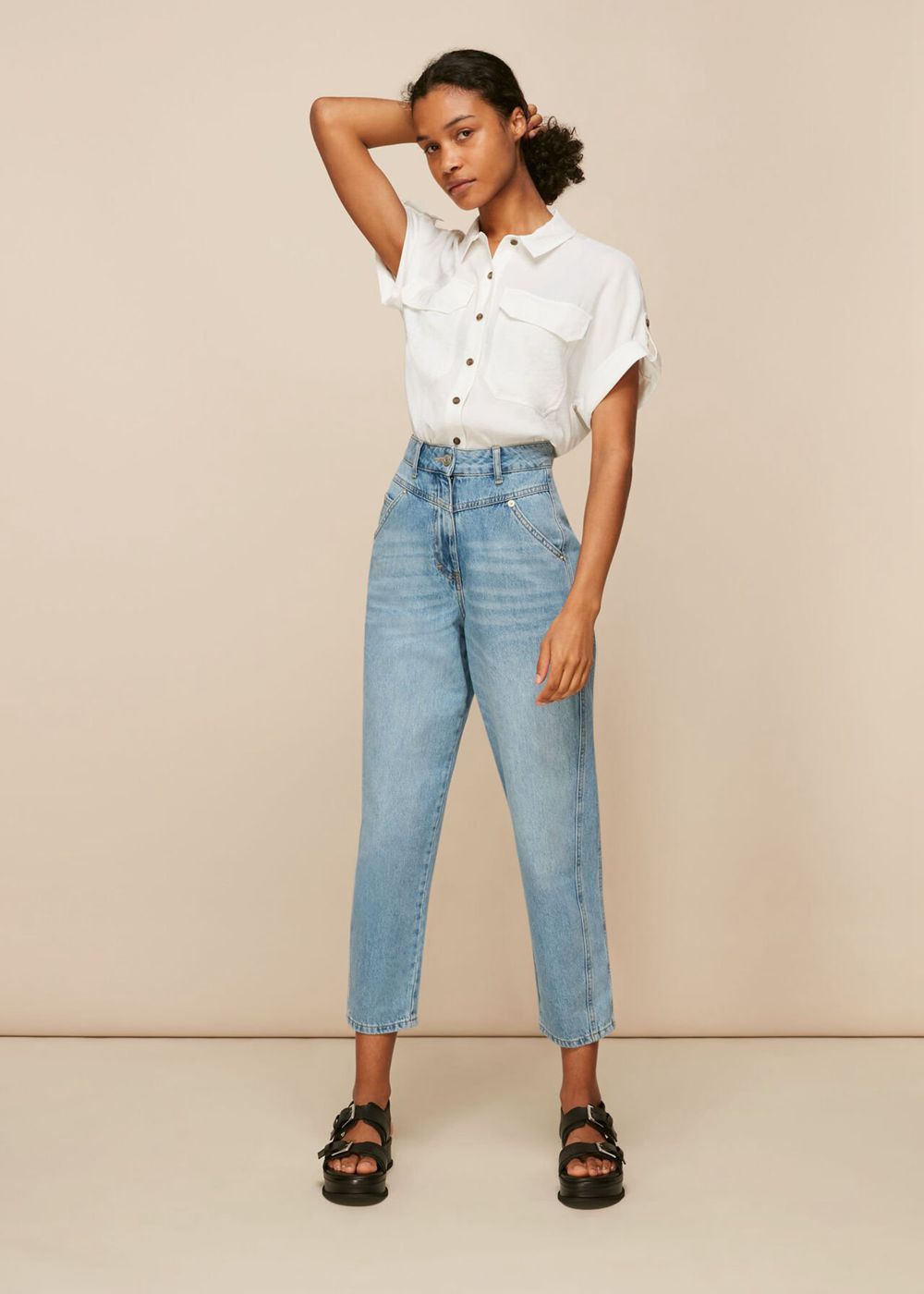 Whistles Elena Pocket Detail Shirts White | US-37589OHAZ