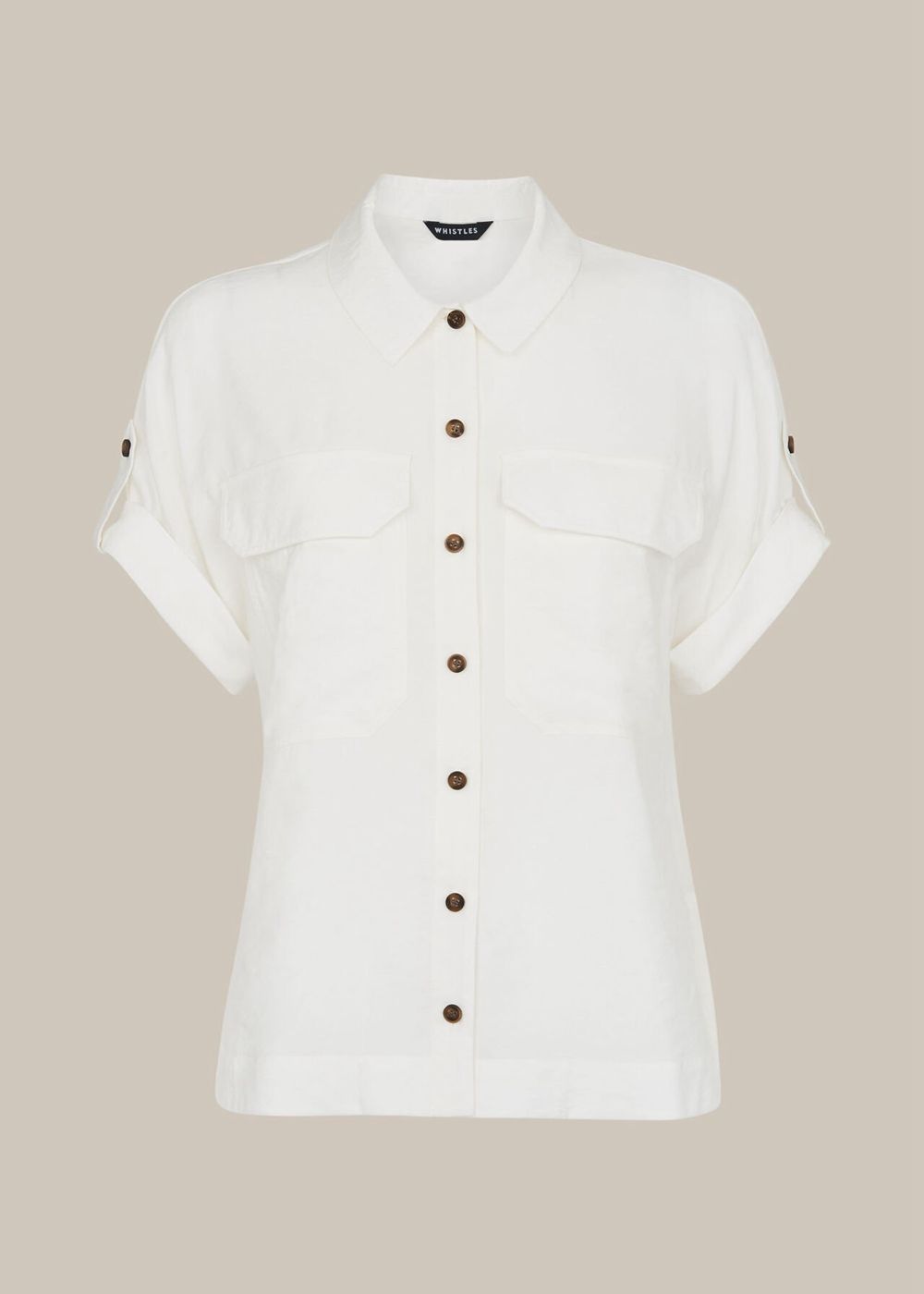 Whistles Elena Pocket Detail Shirts White | US-37589OHAZ