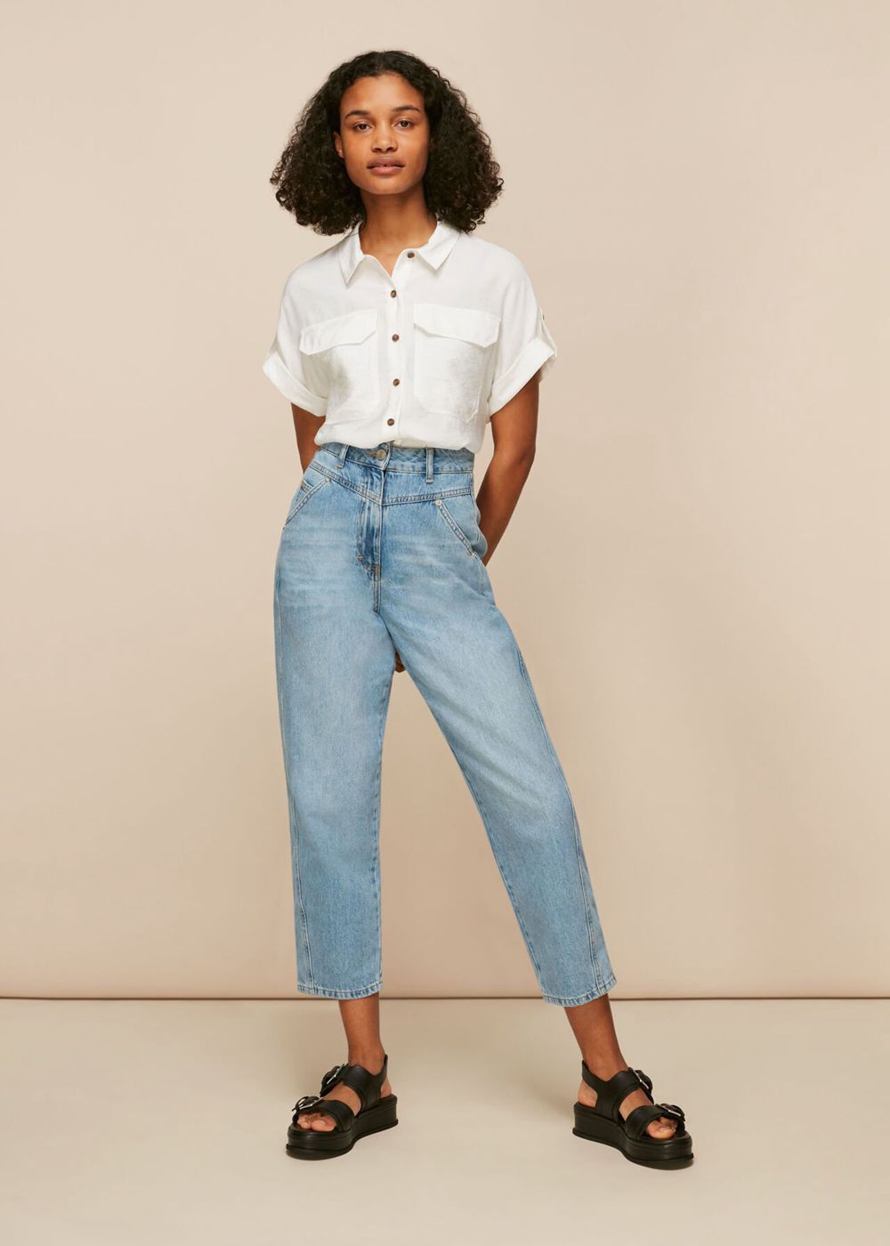 Whistles Elena Pocket Detail Shirts White | US-37589OHAZ