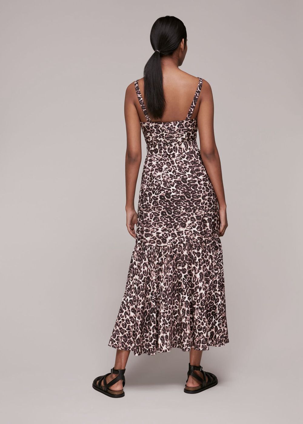 Whistles Eleta Leopard Silk Mix Dress Leopard | US-30149VANY