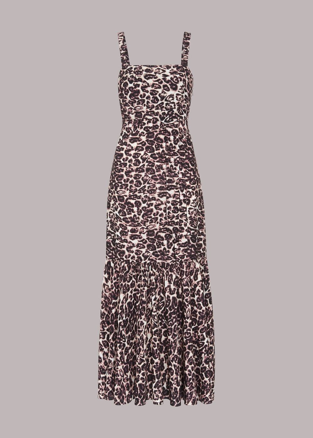 Whistles Eleta Leopard Silk Mix Dress Leopard | US-30149VANY