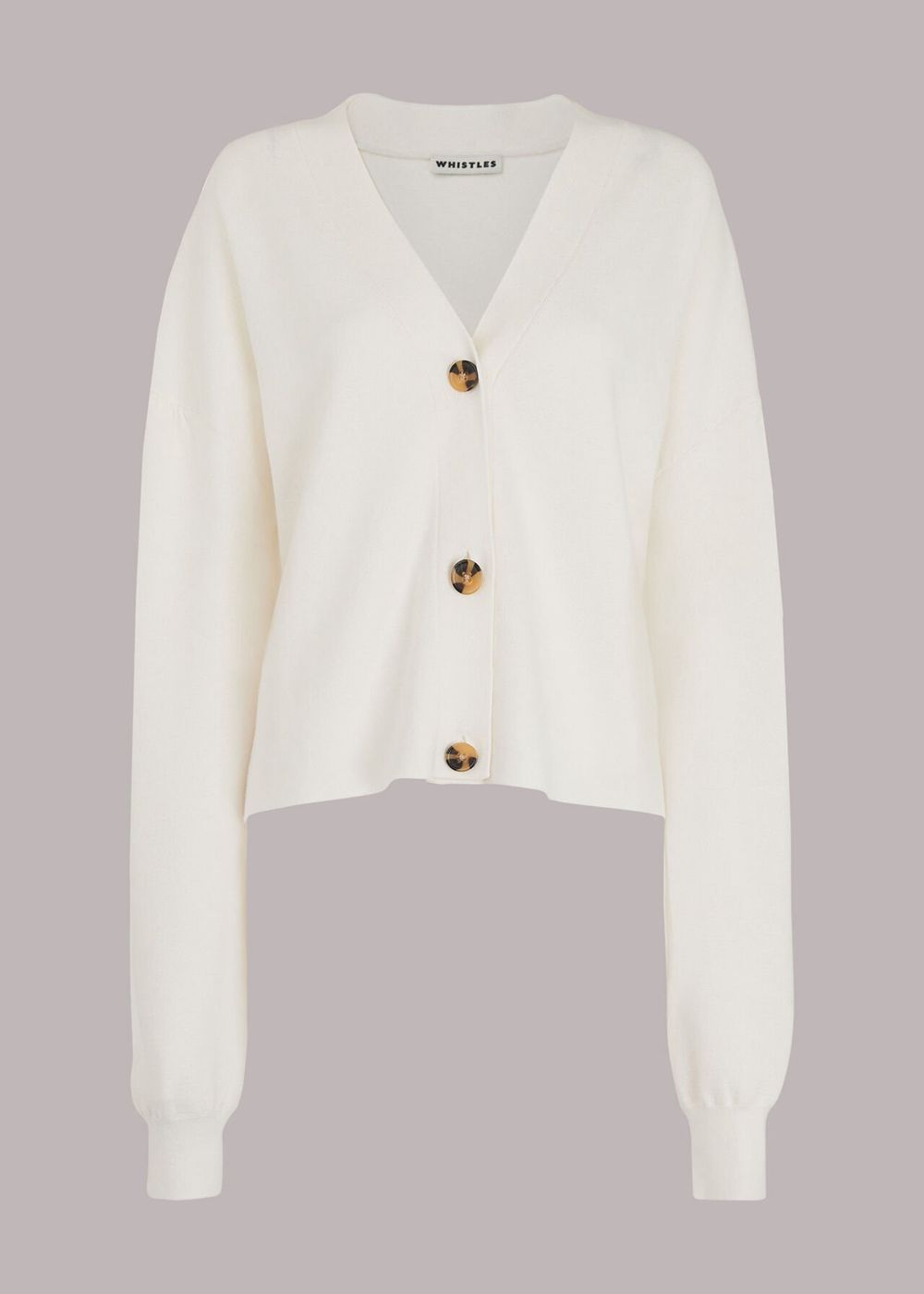 Whistles Eli Buttoned Cardigan White | US-20879ABUD