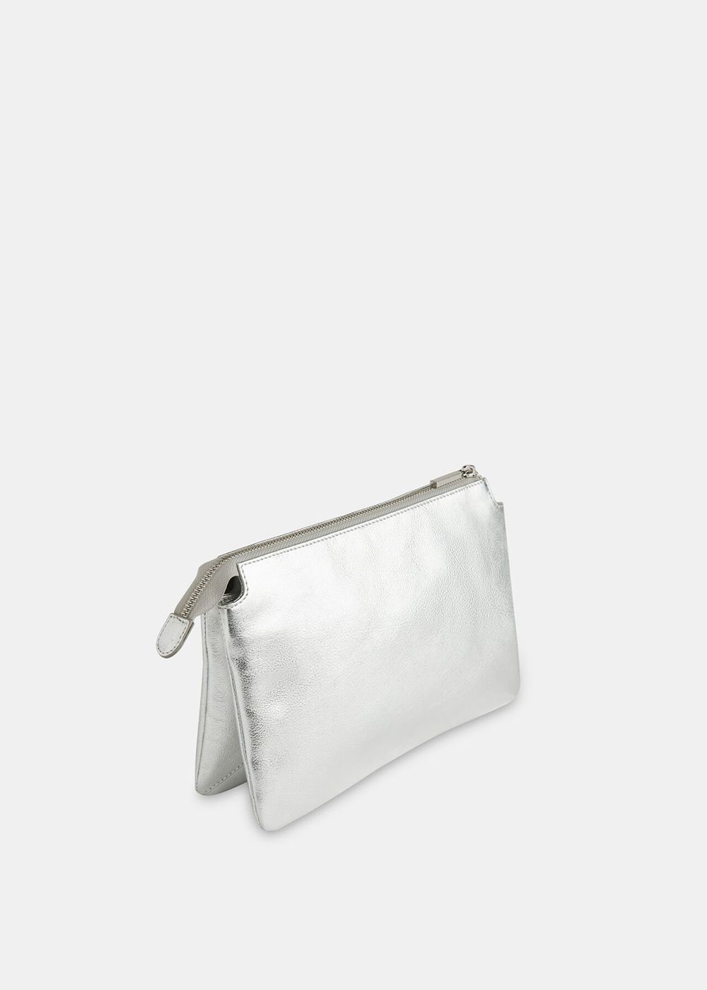 Whistles Elita Double Pouch Clutch Bags Silver | US-36950AFSJ