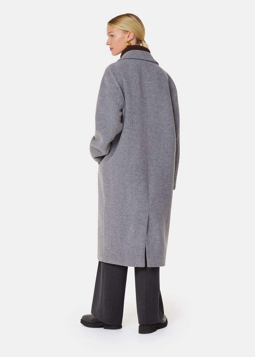 Whistles Eliza Double Breasted Coat Grey | US-50362ORMF