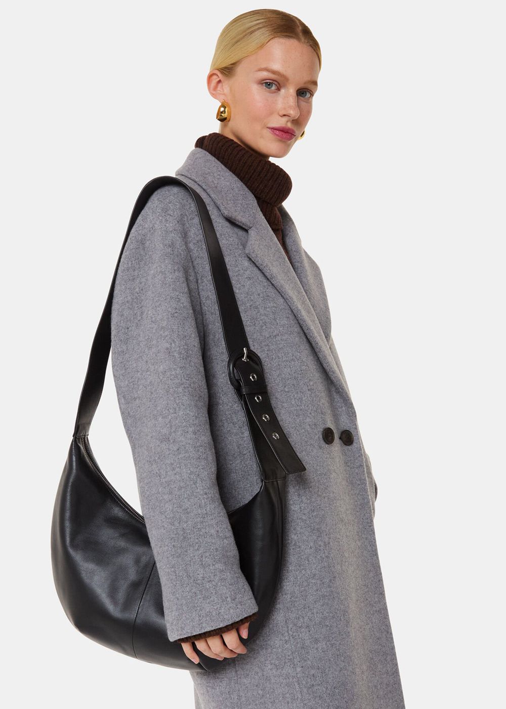 Whistles Eliza Double Breasted Coat Grey | US-50362ORMF