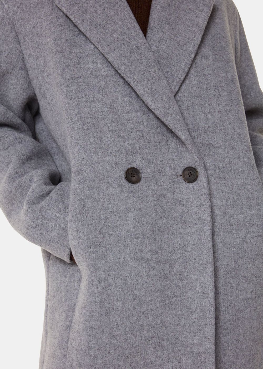 Whistles Eliza Double Breasted Coat Grey | US-50362ORMF