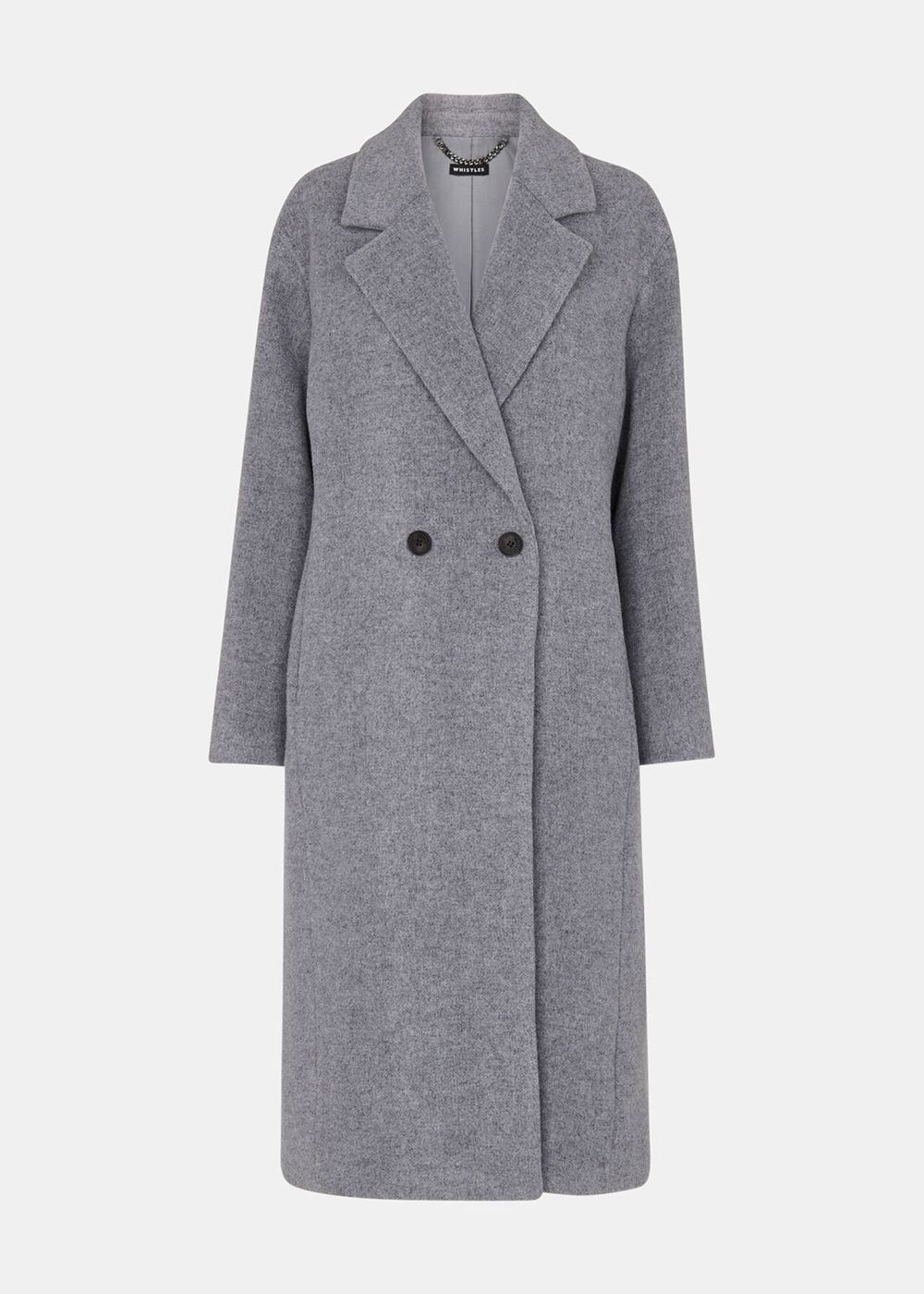 Whistles Eliza Double Breasted Coat Grey | US-50362ORMF