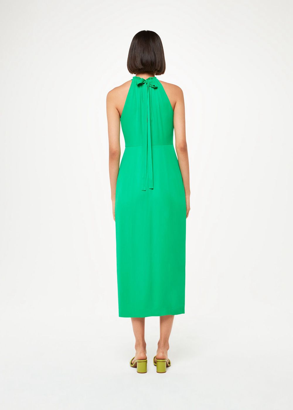 Whistles Eliza Halterneck Midi Dress Green | US-42380JSDK