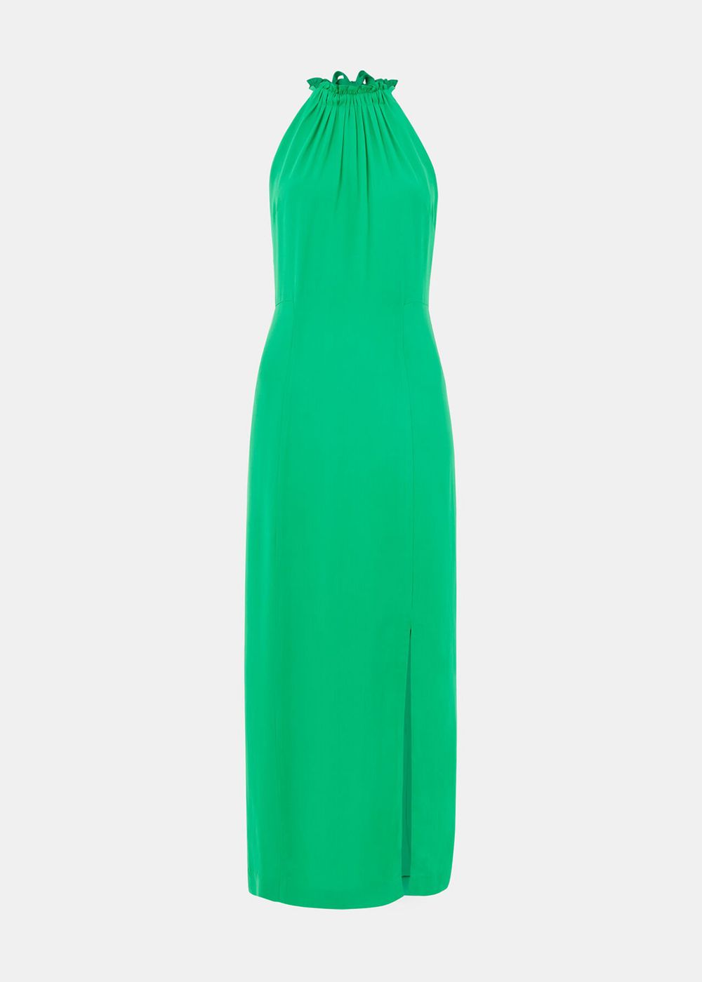 Whistles Eliza Halterneck Midi Dress Green | US-42380JSDK