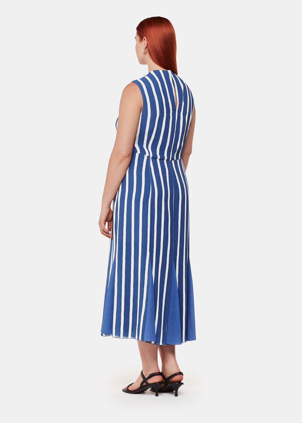 Whistles Eliza Stripe Print Midi Dress Blue / Multicolor | US-03587IWZL