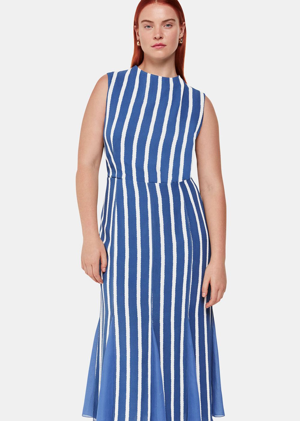 Whistles Eliza Stripe Print Midi Dress Blue / Multicolor | US-03587IWZL