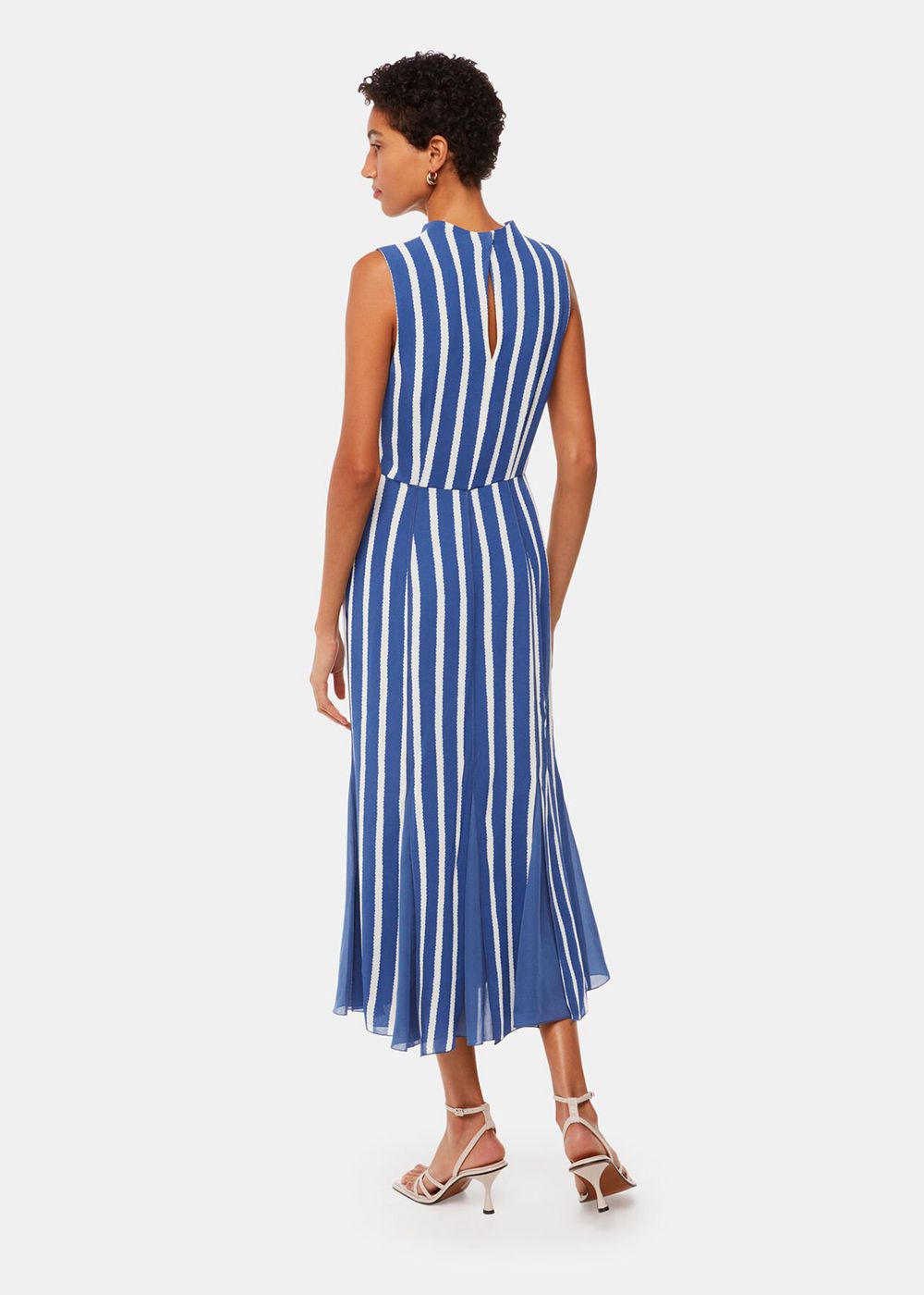 Whistles Eliza Stripe Print Midi Dress Blue / Multicolor | US-03587IWZL