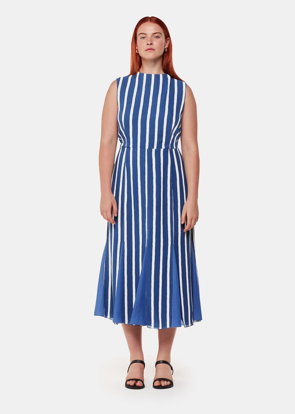 Whistles Eliza Stripe Print Midi Dress Blue / Multicolor | US-03587IWZL