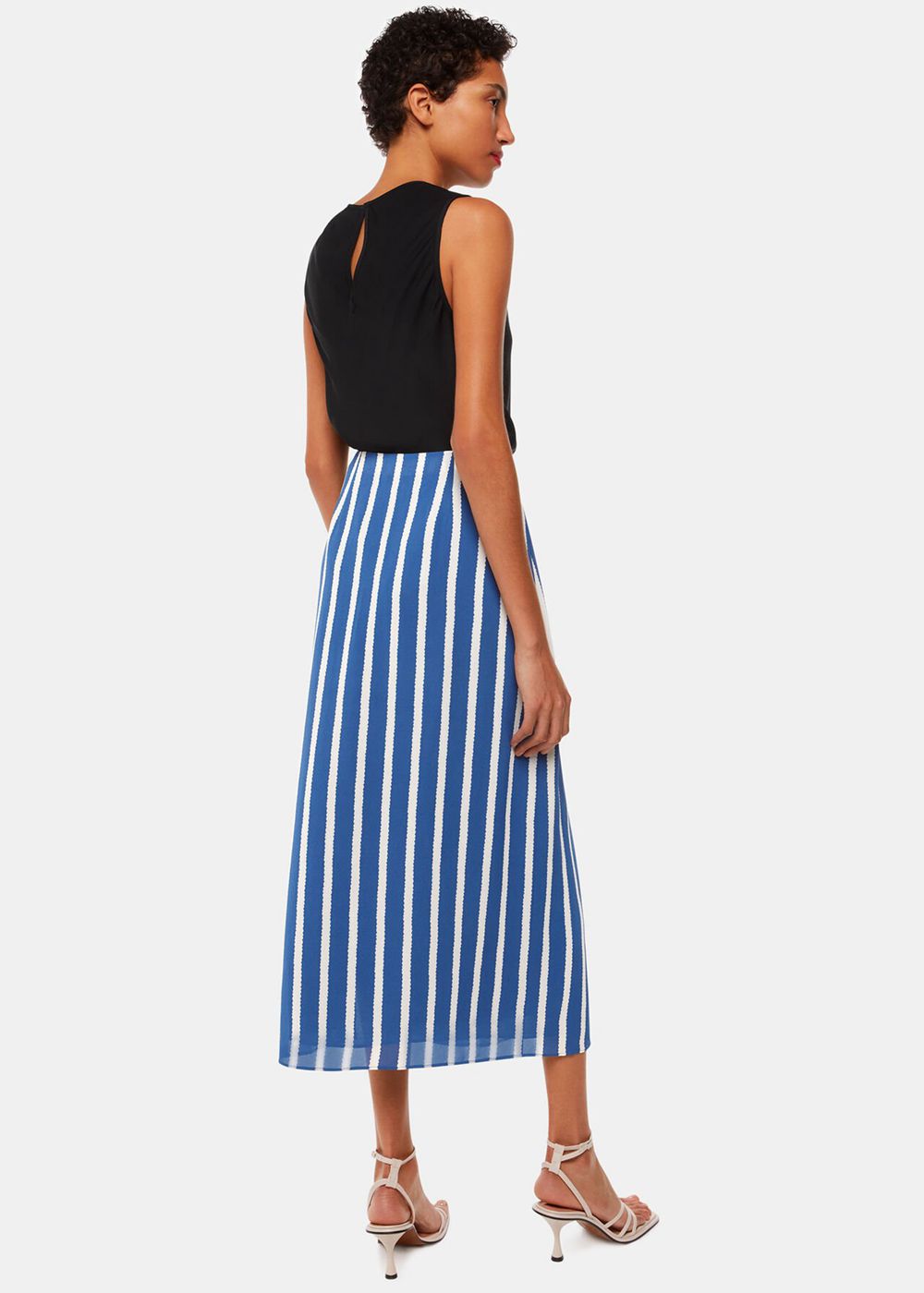 Whistles Eliza Stripe Printed Skirts Blue / Multicolor | US-27035DCGN