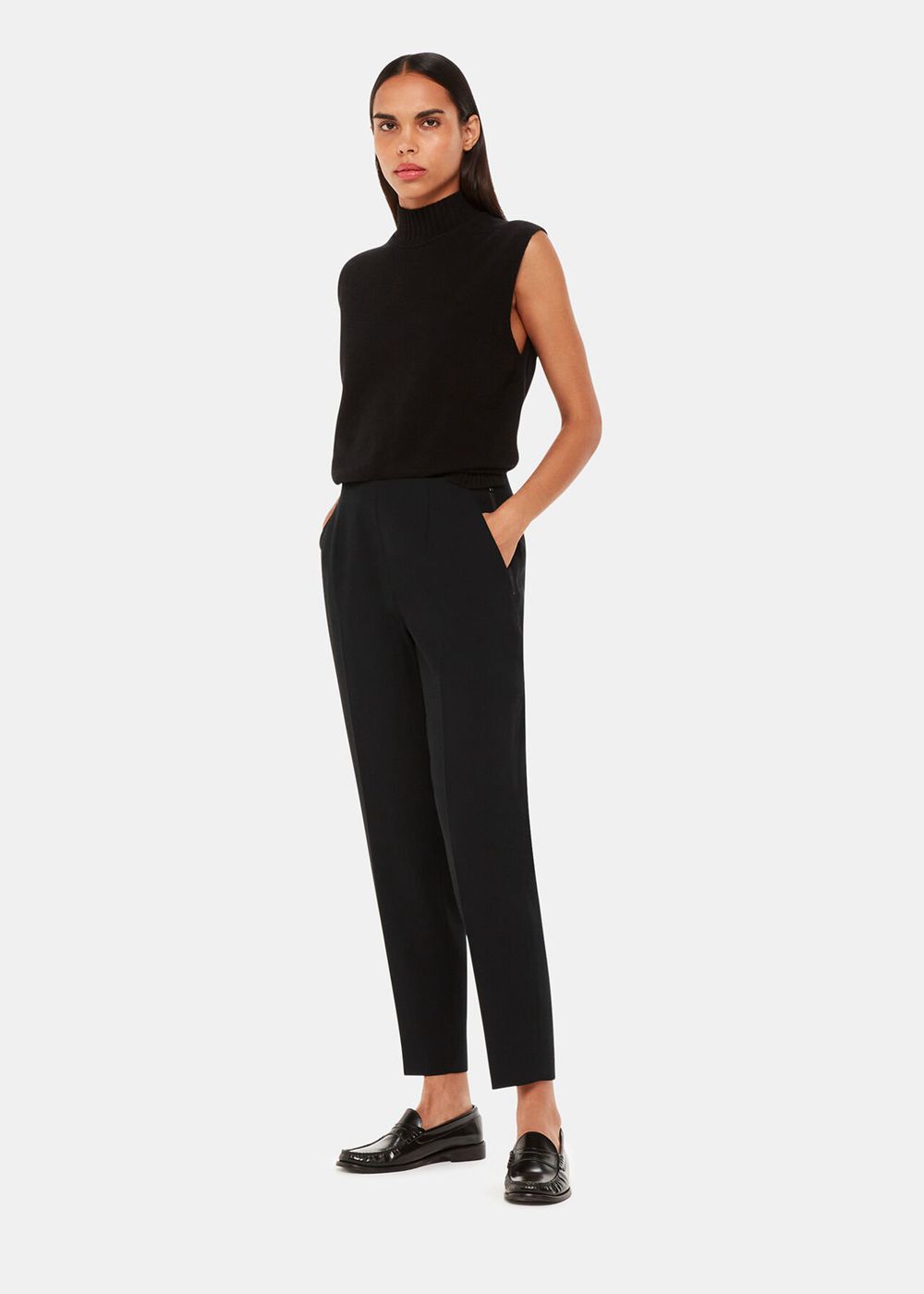 Whistles Ella Essential Pants Black | US-68791ZIFV