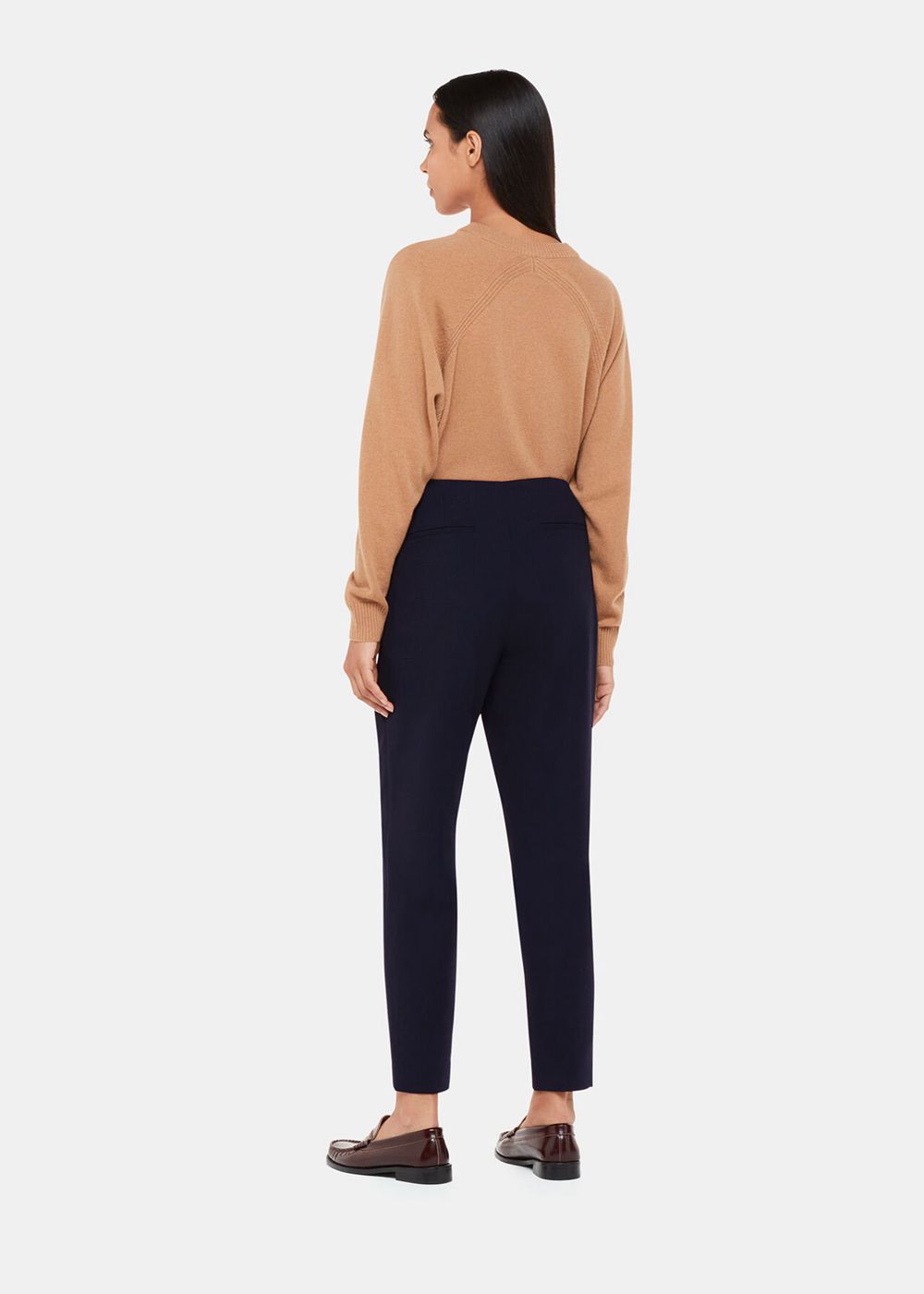 Whistles Ella Essential Pants Navy | US-27564CBNG