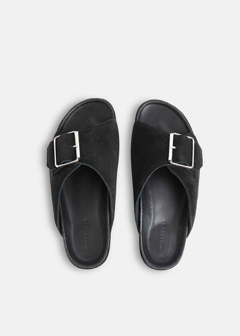 Whistles Ellery Buckle Slides Black | US-18072BDQH