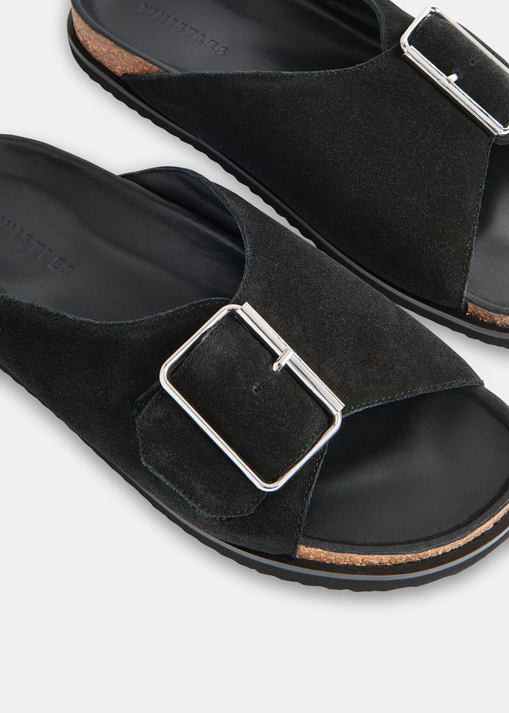 Whistles Ellery Buckle Slides Black | US-18072BDQH