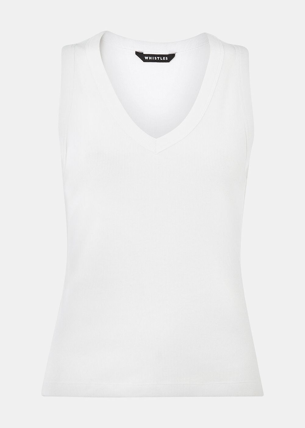 Whistles Ellis V Neck Jersey Vest White | US-07216UHCJ