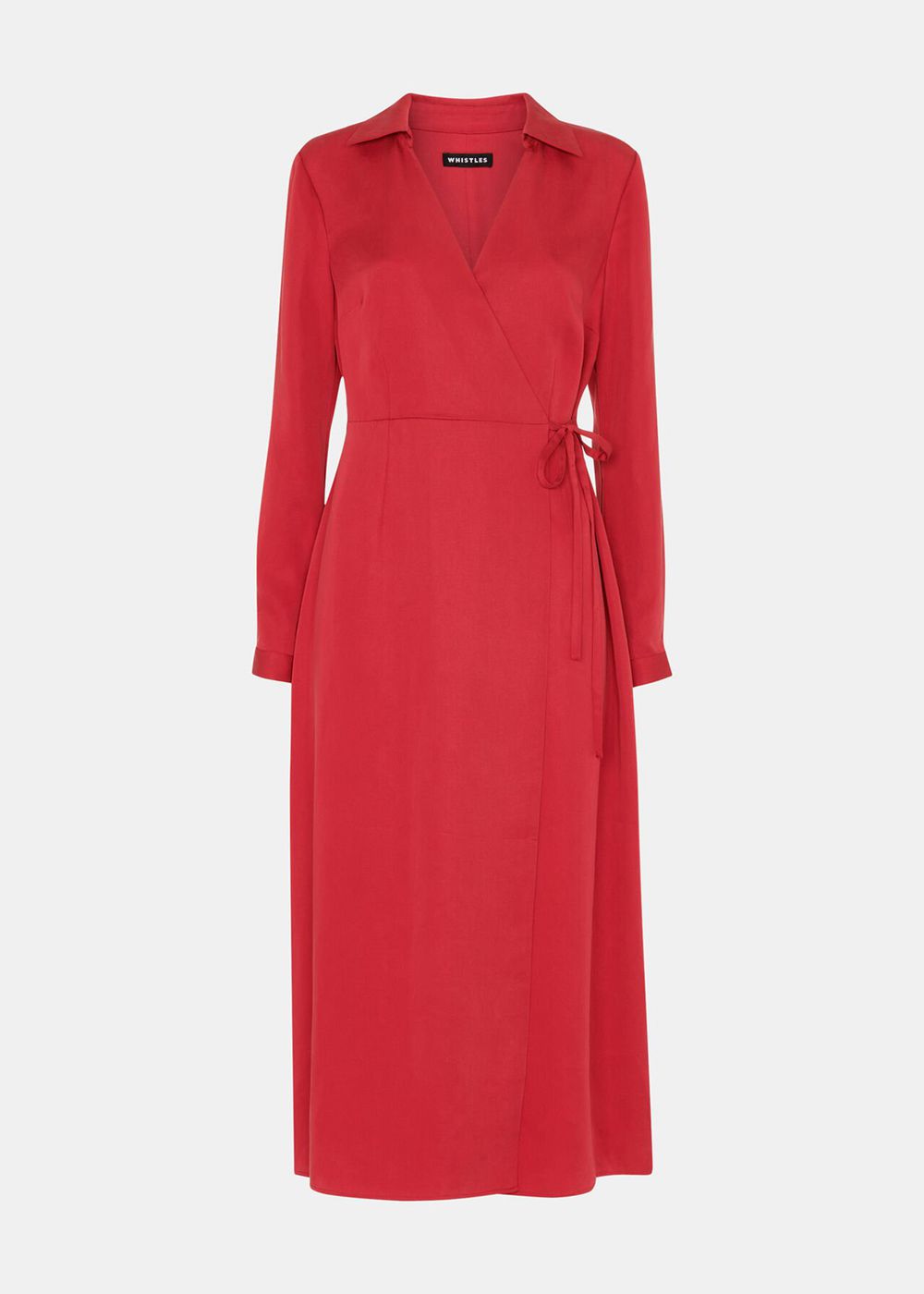 Whistles Elodie Tie Wrap Midi Dress Cranberry | US-29735VSTQ