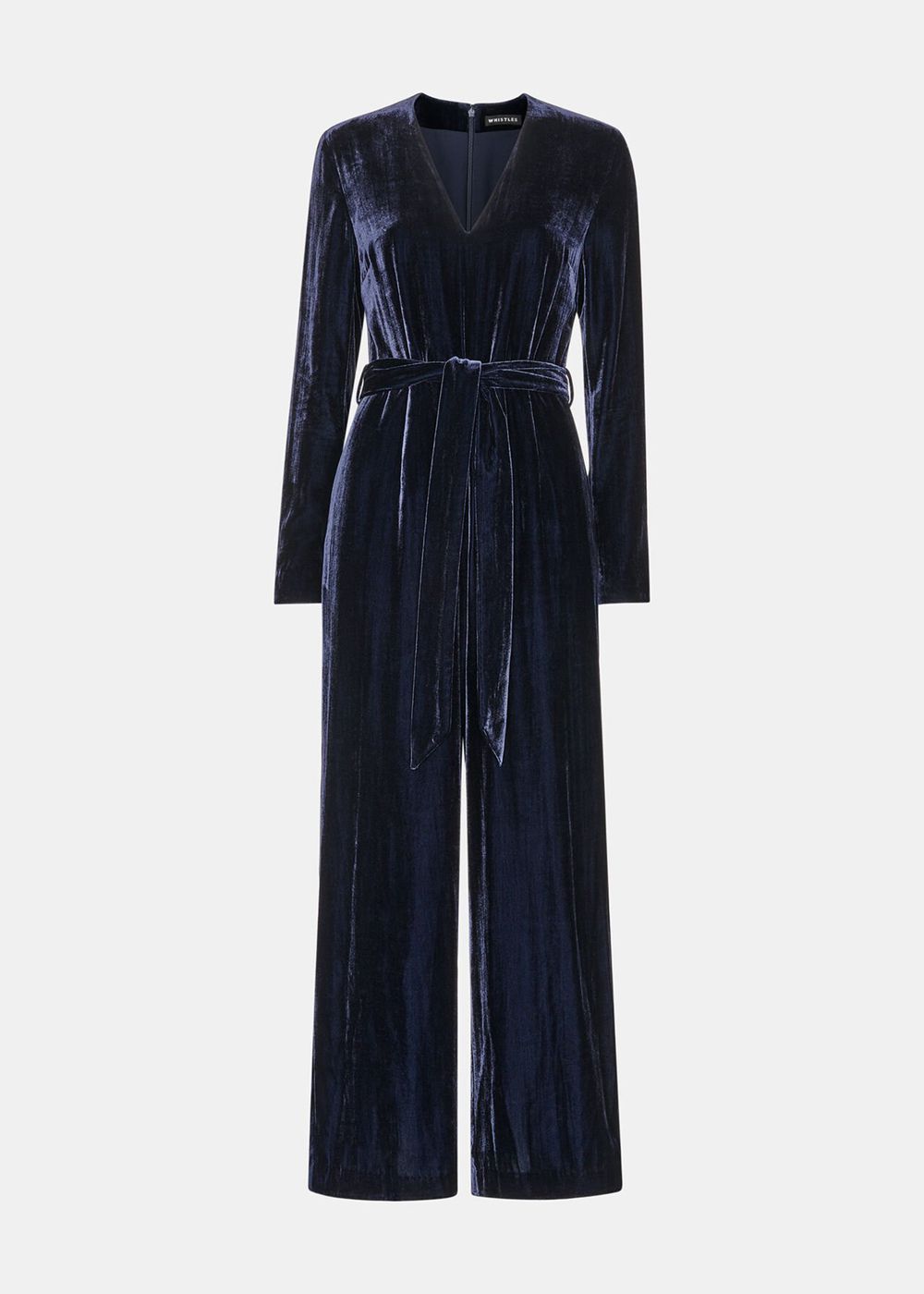 Whistles Elora Velvet Jumpsuit Navy | US-69158OCEZ