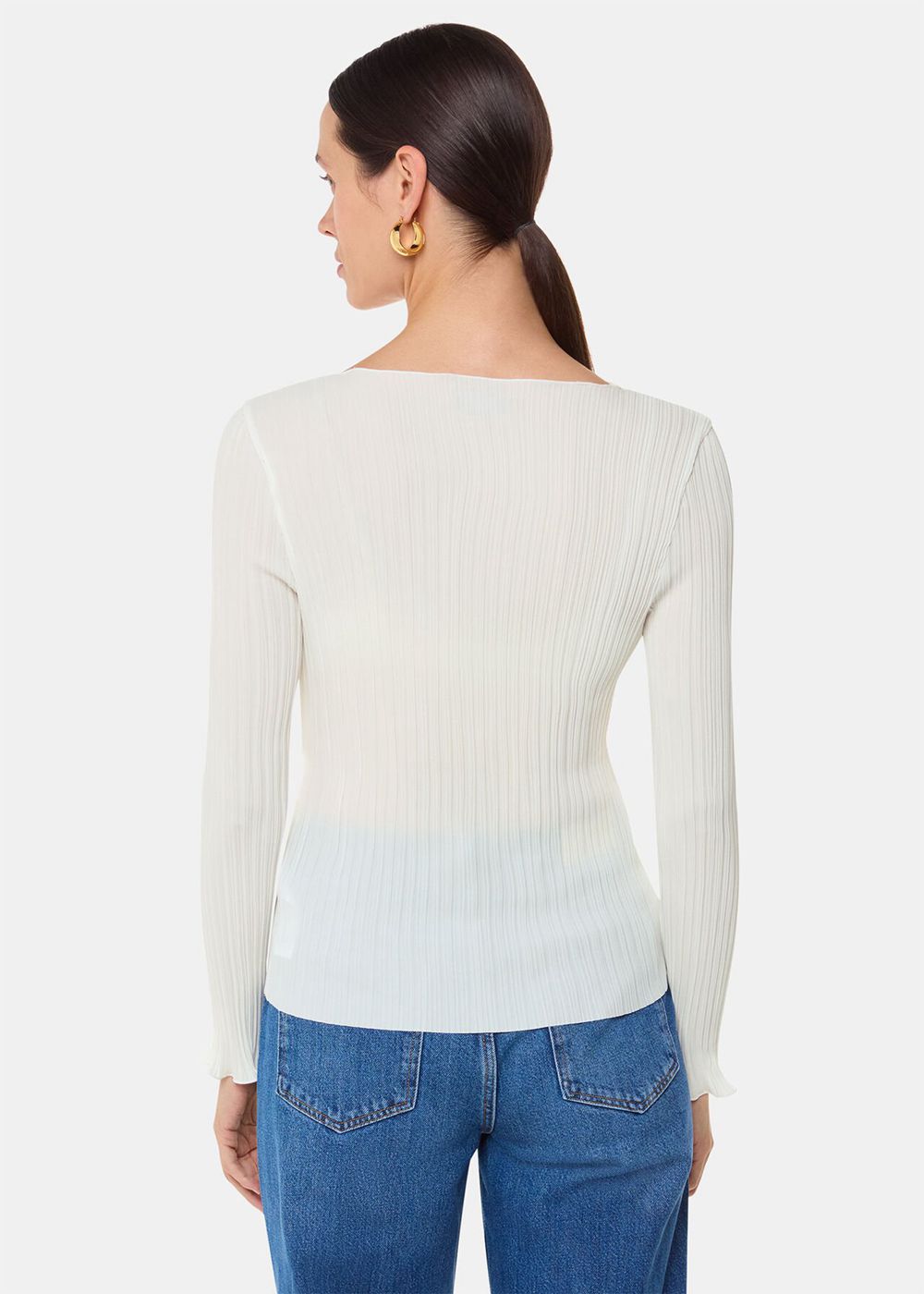 Whistles Elsa Plisse Top White | US-94051FKXZ